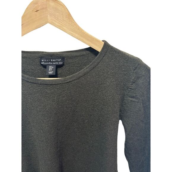 Willi Smith sweater 100% merino wool grey sweater with buttons up back sz small - Picture 3 of 8